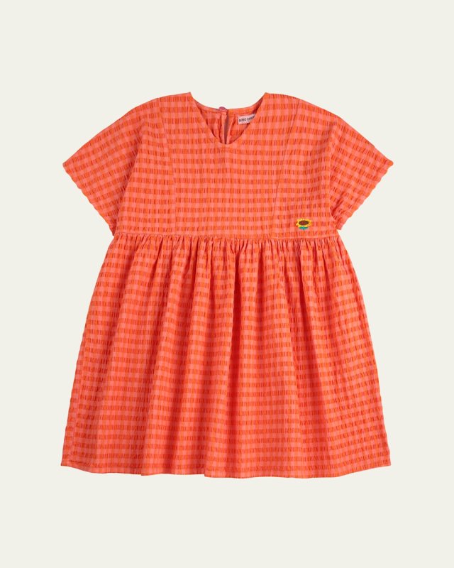 Girl's Vichy Striped Woven Dress, Size 2-13